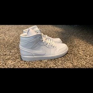 Nike Air Jordan 1 Mid Triple White bq6472-111 9 W